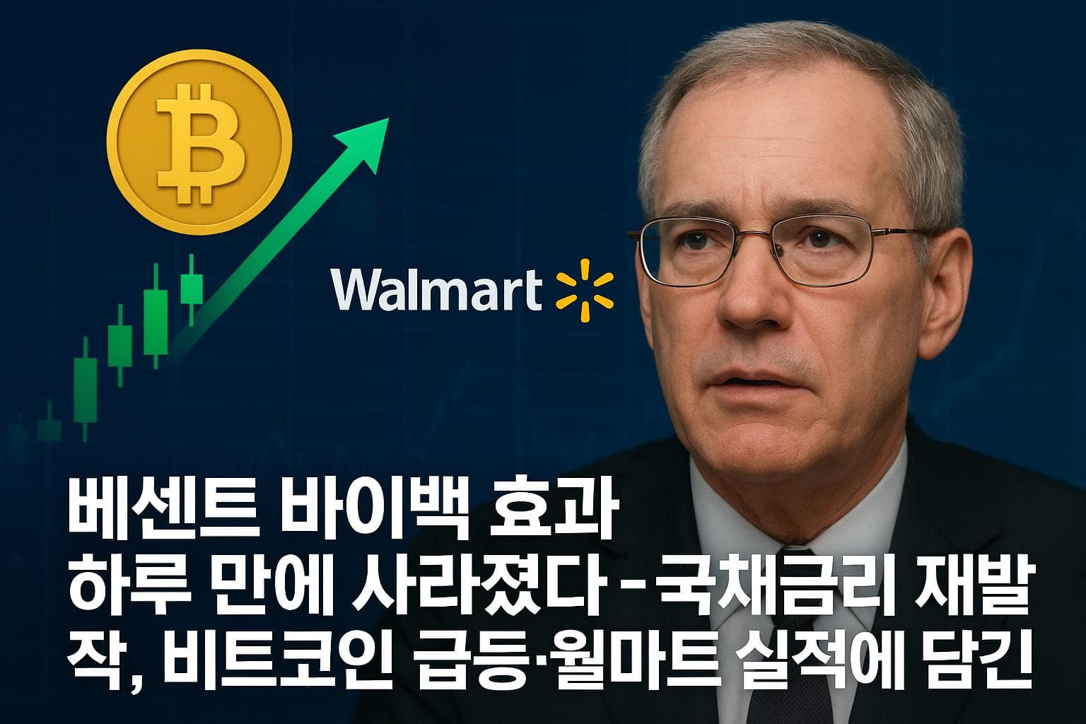 바이백 효과 하루 만에 사라졌다 — 국채금리 재발작, 비트코인 급등·월마트 실적에 담긴 시사점